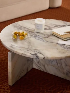 Mesa de centro redonda de mármol Marisa