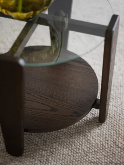 Mesa de centro redonda de madera de roble Arran