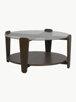 Mesa de centro redonda de madera de roble Arran