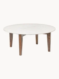 Mesa de centro redonda Sylvester, tablero de mármol