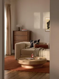 Mesa de centro redonda XL de madera de mango Benno