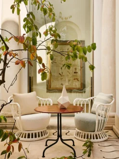 Mesa de comedor bistro redonda con tablero de cerámica Carmel, Ø 75 x 73 cm