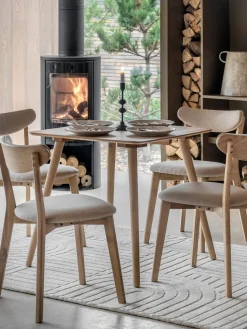 Mesa de comedor de madera Hatfield, 77 x 77 cm