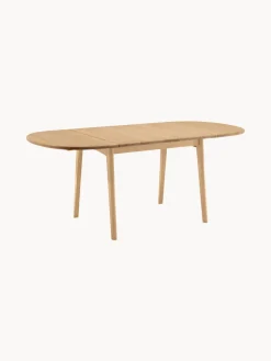 Mesa de comedor extensible ovalada de madera de roble CH002, 90 - 188 x 90 cm