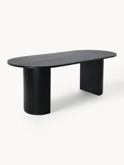 Mesa de comedor ovalada de madera Bianca, 200 x 90 cm