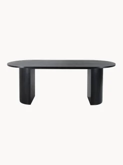 Mesa de comedor ovalada de madera Bianca, 200 x 90 cm