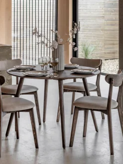 Mesa de comedor redonda de madera de roble Hatfield, Ø 110 cm