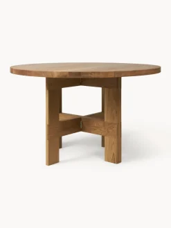 Mesa de comedor redonda de madera de roble Farmhouse, Ø 120 cm