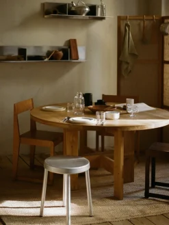 Mesa de comedor redonda de madera de roble Farmhouse, Ø 120 cm