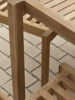 Mesa de jardín de madera de teca AH901, 100 x 99 cm