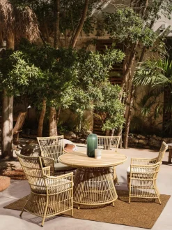 Mesa de jardín redonda de madera de teca Tavolo, Ø 110 cm