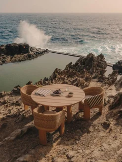 Mesa de jardín redonda de madera de eucalipto Xoriguer, Ø 140 cm