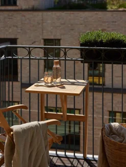 Mesa para exterior de madera de techa Balcony, plegable