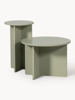 Mesas auxiliares redondas de madera de pino Ronny, 2 uds.