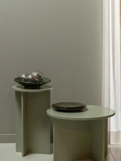 Mesas auxiliares redondas de madera de pino Ronny, 2 uds.