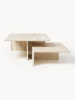 Mesas de centro de travertino Distinct Grande Duo, 2 uds.