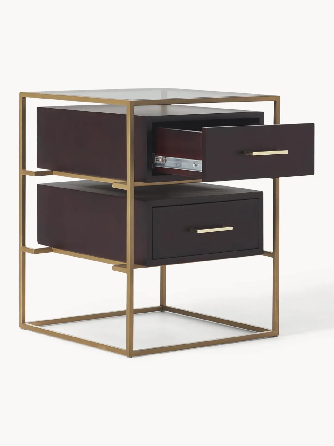 Mesita de noche de madera de mango Lyle