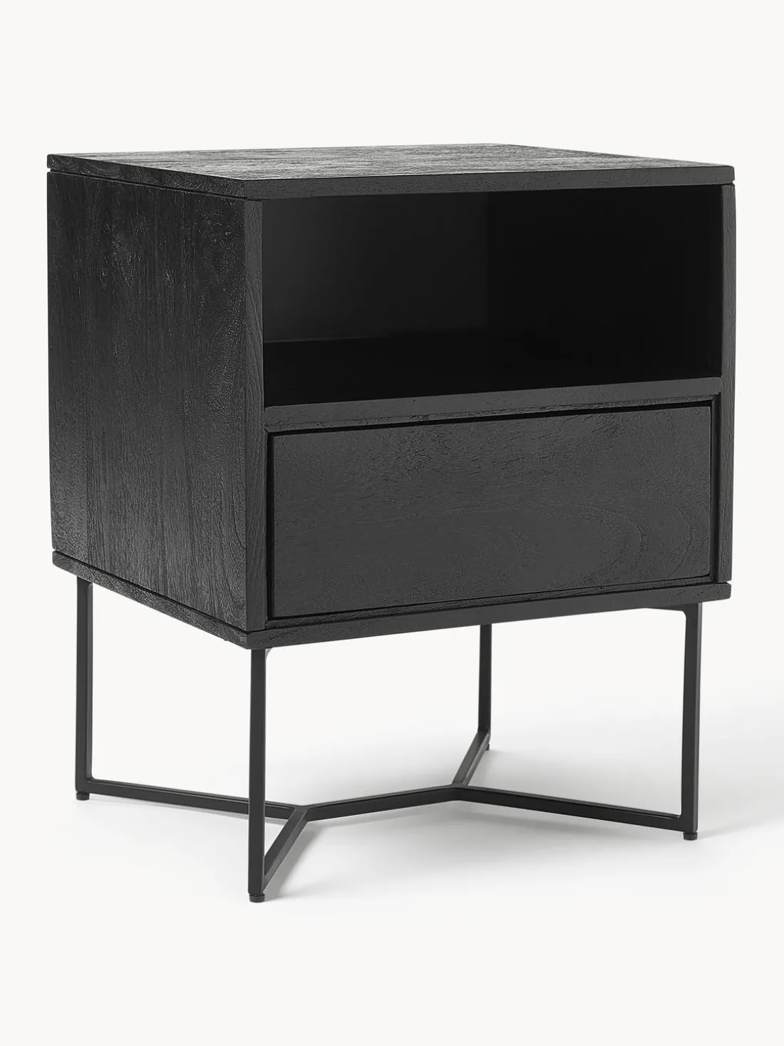 Mesita de noche de madera de mango con cajón Luca