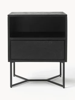 Mesita de noche de madera de mango con cajón Luca