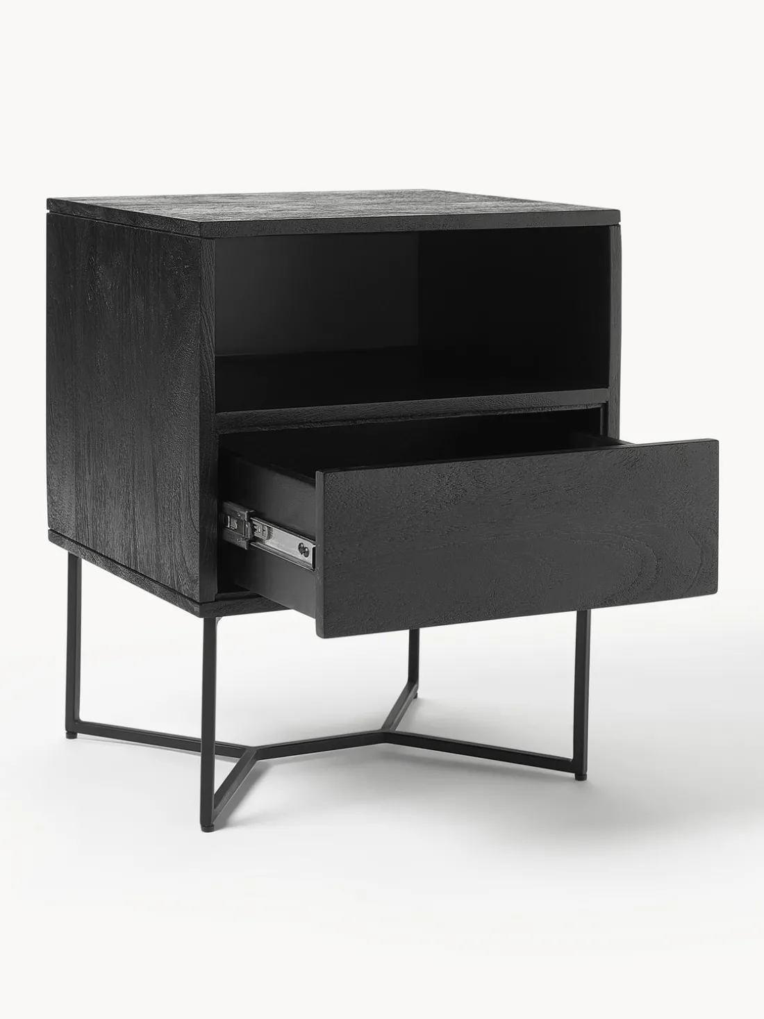 Mesita de noche de madera de mango con cajón Luca