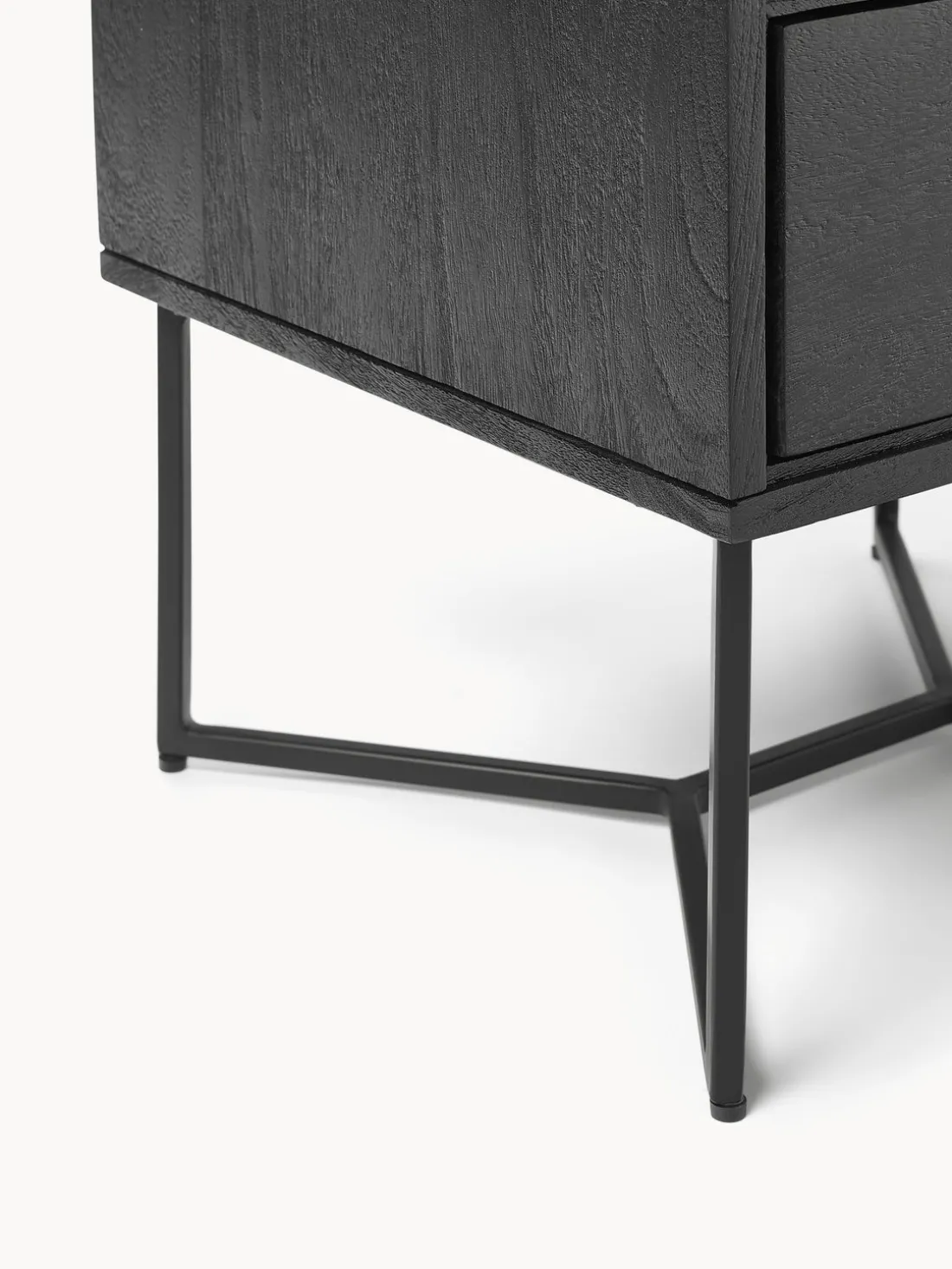 Mesita de noche de madera de mango con cajón Luca