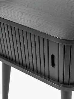 Mesita de noche de madera Barbier, puerta corredera