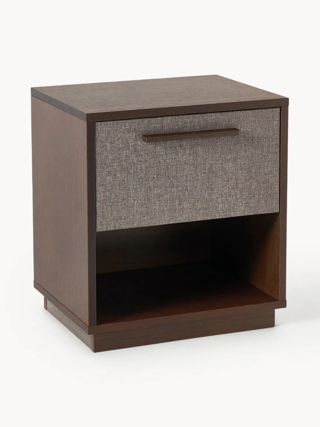 Mesita de noche de madera con frente tapizado Wisp