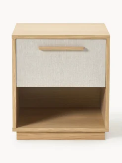 Mesita de noche de madera con frente tapizado Wisp