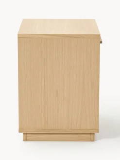 Mesita de noche de madera con frente tapizado Wisp