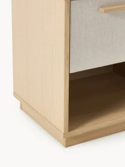 Mesita de noche de madera con frente tapizado Wisp