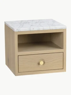 Mesita de noche de pared con tablero de mármol Whitmore