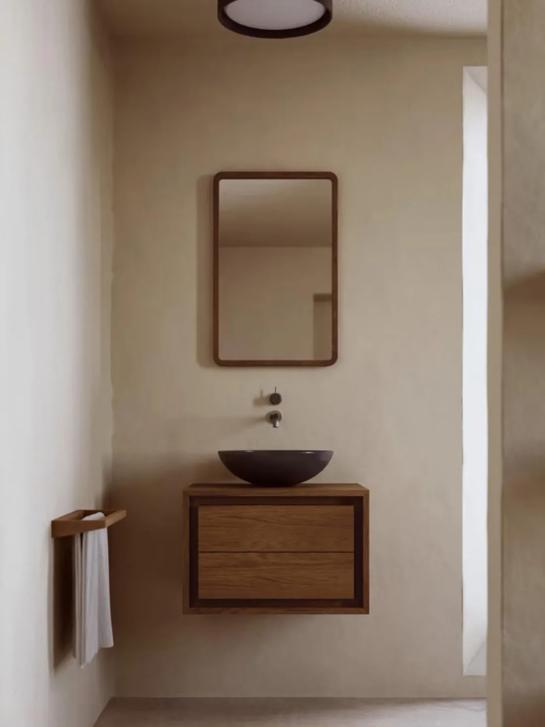 Mueble bajo lavabo de madera de teca Kenta