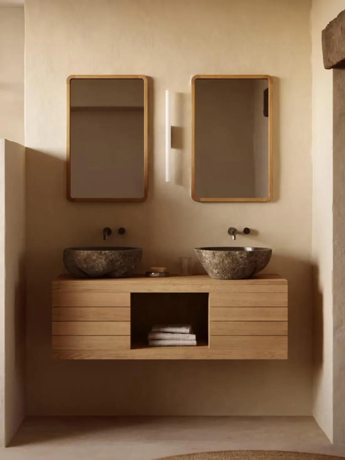 Mueble bajo lavabo de madera de teca Yenit
