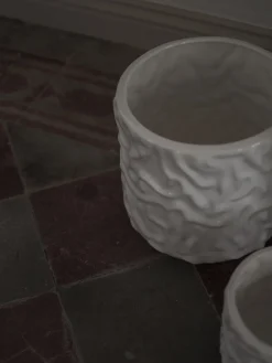 Olla mediana Swoon - Blanco brillante