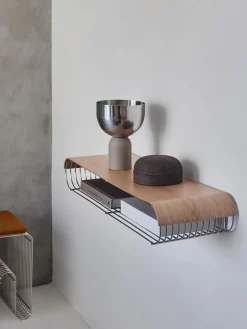 Panel para estante de pared de madera de roble Curva