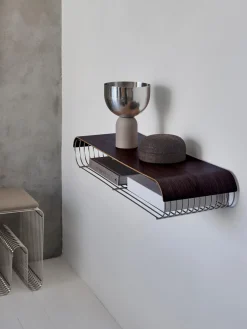 Panel para estante de pared de madera de roble Curva