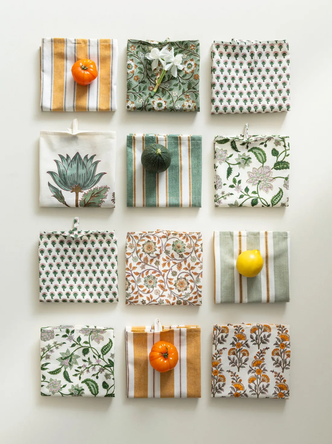 Paño de cocina artesanal con estampado floral Lulu