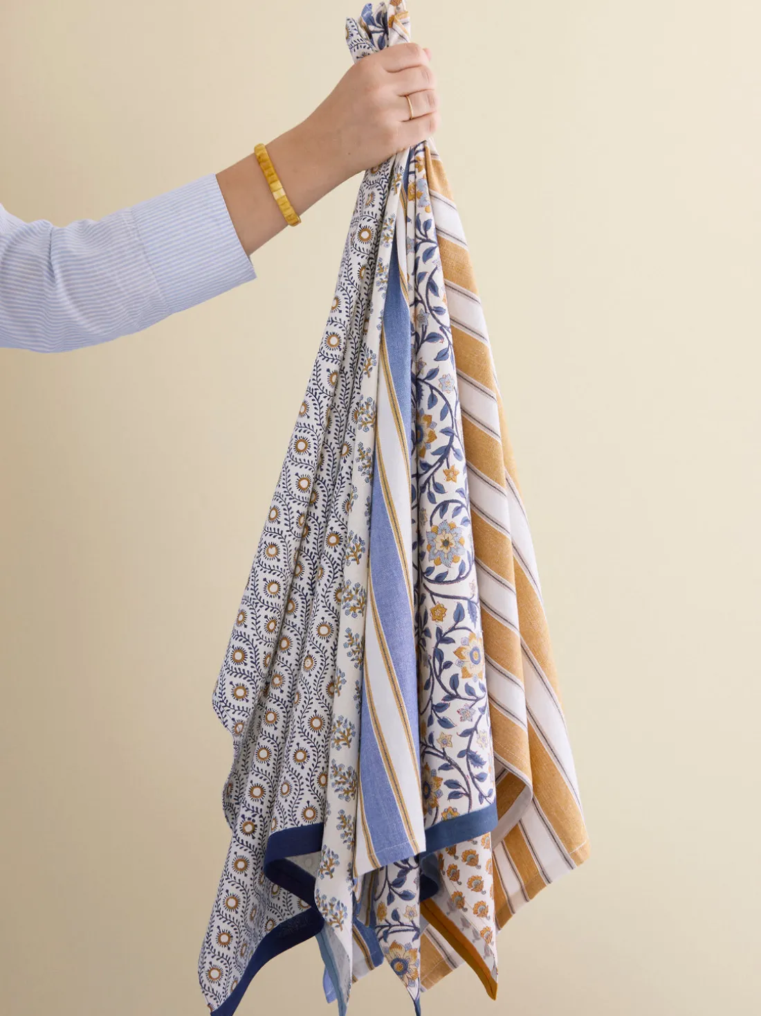 Paño de cocina artesanal con rayas Palermo