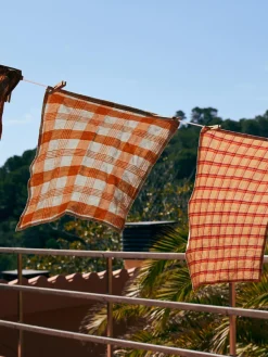 Paño de cocina artesanal de lino Vida