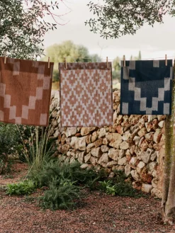 Paño de cocina artesanal de algodón Ikat