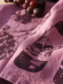 Paño de cocina de lino artesanal Weinflaschen