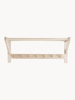 Perchero de pared con estante para sombreros de madera de pino Cole
