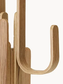 Perchero de pared de madera de roble Woody