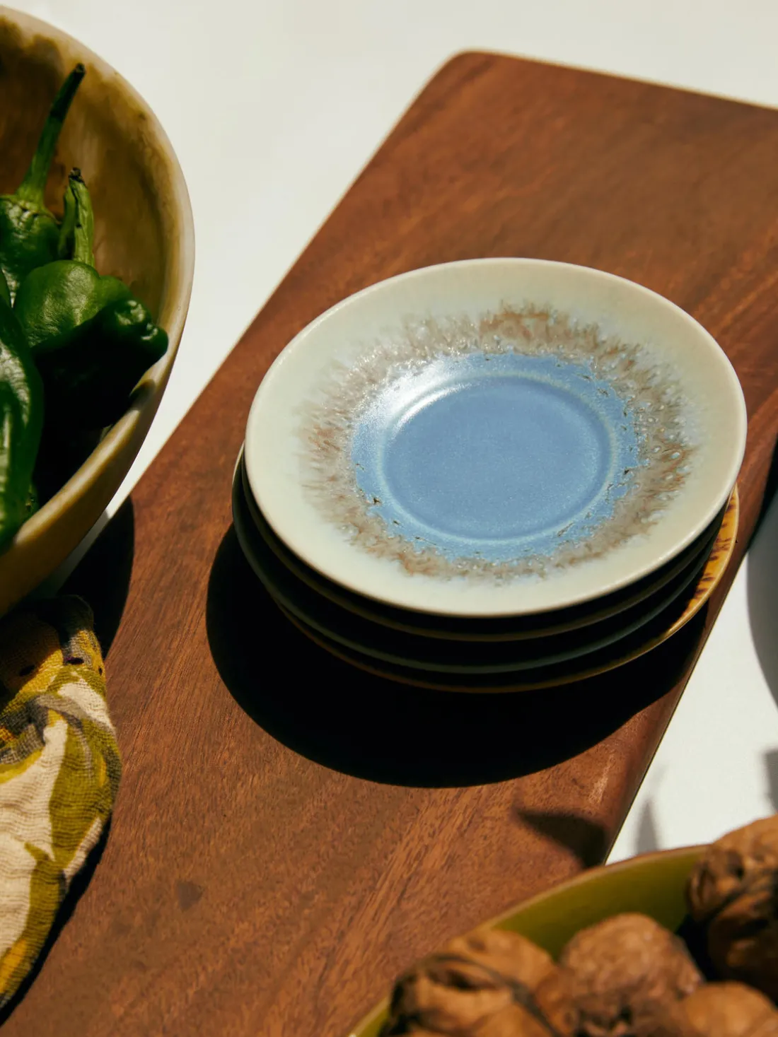 Platitos artesanales de gres 70's, 4 uds.