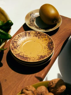 Platitos artesanales de gres 70's, 4 uds.