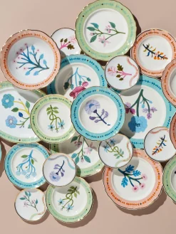 Plato artesanal de porcelana Clematis