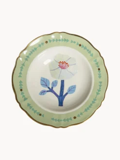 Plato hondo artesanal de porcelana Hibiscus