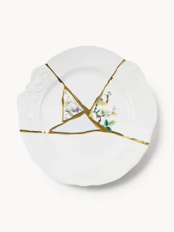 Plato llano de porcelana Kintsugi