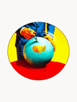 Plato llano de porcelana Globe