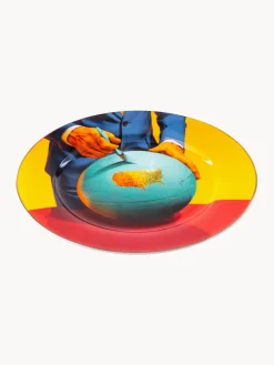 Plato llano de porcelana Globe